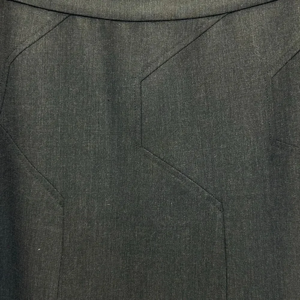 St. John Sport Gray Y2K Wool Geometric Zip Pencil 2 Skirt MSRP $248 Old Money